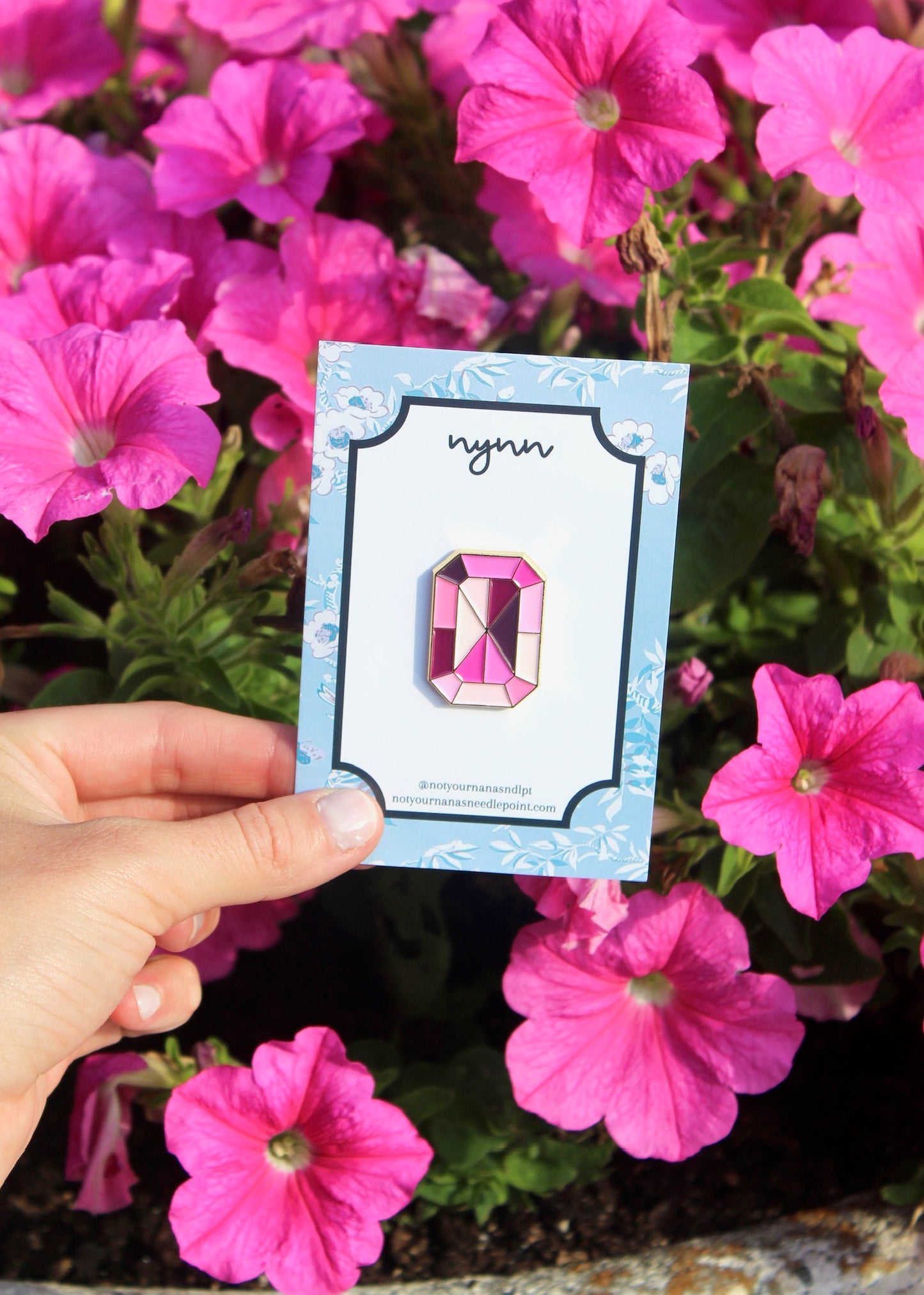 Pink Prism Gemstone Needle Minder